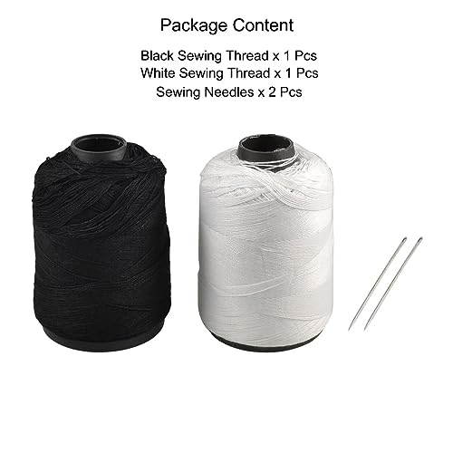 Hilo de coser poliéster 2 piezas negro y blanco miniatura 3