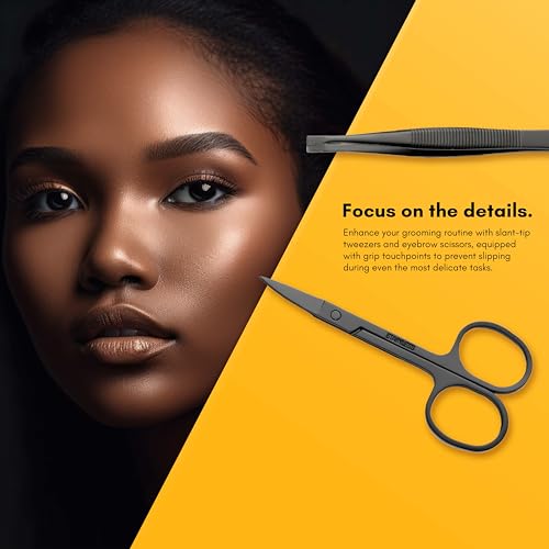 Beauté Secrets Essentials Manicure Set Nail Clippers, Stainless Steel Nail Scissors Grooming Kit, Acne needle, Blackhead Tool Leather Travel Case (Grey Yellow) - Image 5