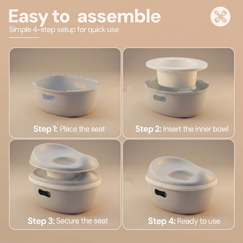 Image of Baybee 3 in 1 Baby Potty Training Seat for Kids 1-5 Years | Toddler Baby Potty Seat Chair with Removable Tray & Anti Slip Base | Portable Toilet Training Potty Seat with Step Stool for kids (Grey)