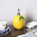 Bicuzat Large Capacity Ceramic Lemon Shaped Soap Dispenser with Plastic Pump, Liquid Body Lotion Soap Bottle, Hand Soap Dispenser for Bathroom Kitchen Countertop