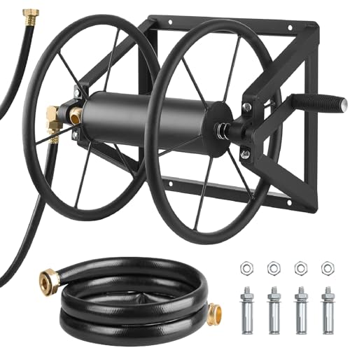 VEVOR Wall Mounted Garden Hose Reel, Holds 200 ft...