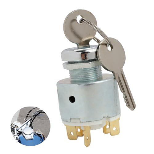 12V Interruptor de Encendido, Universal Interruptor de Control de Encendido con 2 Llaves, Impermeable 3 Posiciones Encendido Apagado para Motocicletas, Tractores, Automóviles y Barcos