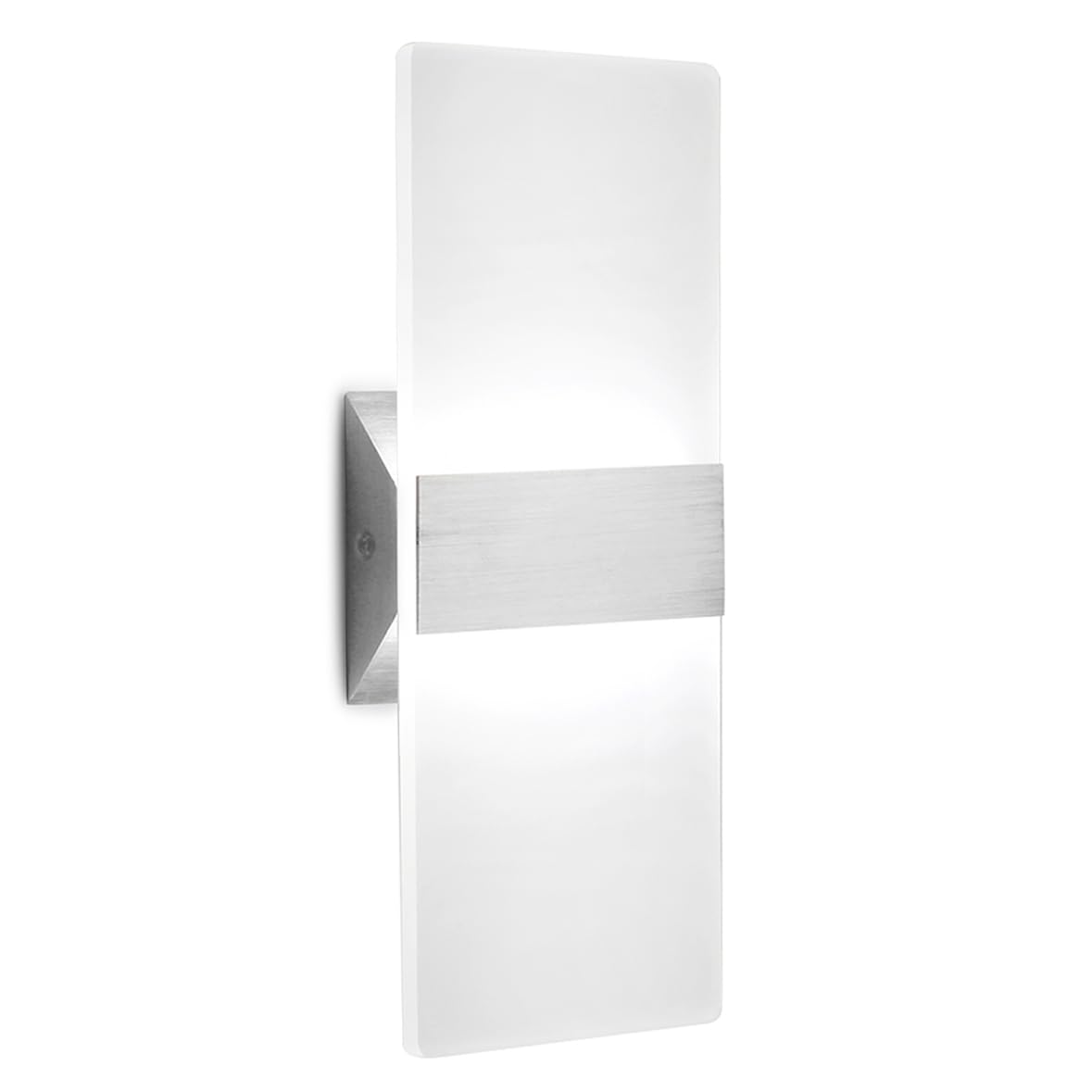 ChangM Modern LED Acrylic Wall Sconce 12W Cool White 6000K Up Down Lamp for Bedroom Corridor Stairs Bathroom Indoor Lighting Fixture Lamps Home Room Decor Not Dimmable No Plug(1 Pack)