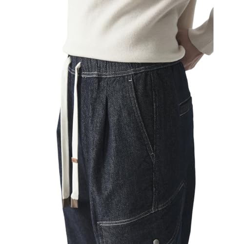 Elastic Waist Jeans, Straight Leg Versatile Casual Pants3