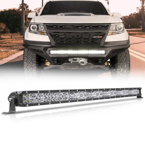 Slim LED Light Bar 30 Inch AKD Part 252W Super Slim Offroad Driving Light Spot Flood Combo Ultra Slim Grille Bumper Light for Trucks UTV SUV Toyota Chevy Ram Subaru RZR Roof