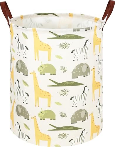 Image of NTAOHAMPER Kids Laundry Hamper, Green Laundry Basket, Baby Nursery Hamper, Waterproof Storage Bin, Clothes Organizer Basket, Room Decor(Green Animal)