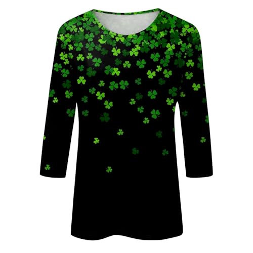 St Patricks Day Shirt for Women, 3/4 Sleeve Green Irish Shamrock T-Shirt Cute Graphic Tees 2024 4 St Patricks Day Shirt for Women, 3/4 Sleeve Green Irish Shamrock T-Shirt Cute Graphic Tees 2024 - Image 3