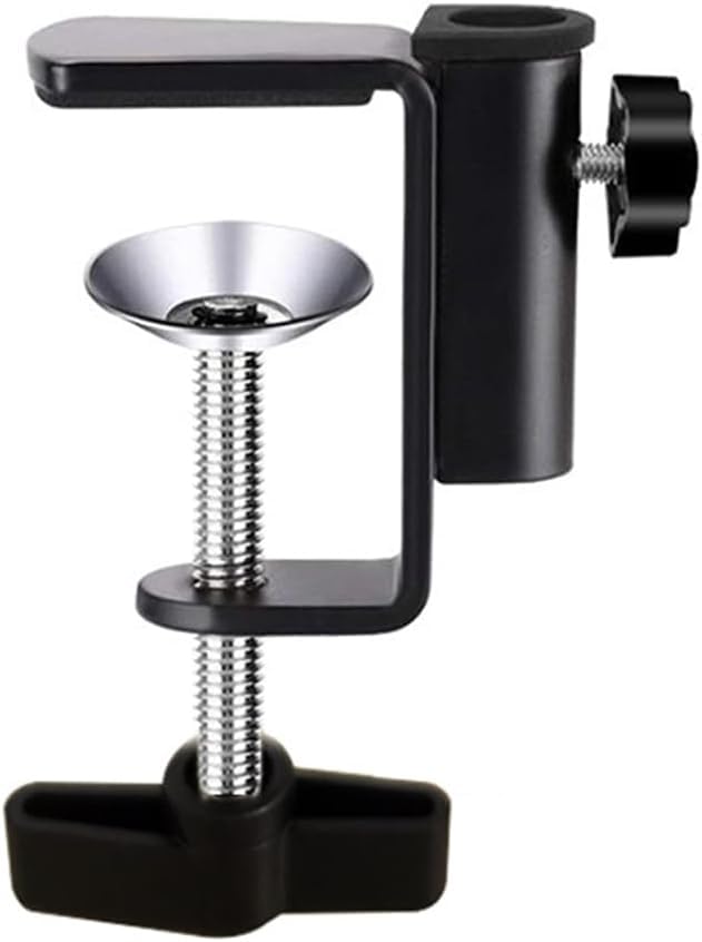 Image of SHOPEE Aluminum Desk Base Clamp Mount C-Clamp Clip Mount for Camera /Monitor, Desktop & Table Mount Holder for Microphone Boom Scissor Arm /Articulating arm Stand /Mic & Tablet (Black)