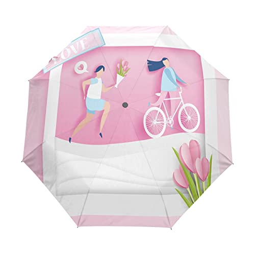 Parapluie Pliant Blanc Floral Léger Idéal pour Voyager et Sorties à la Plage