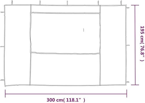 Miniatura 5 de vidaXL Pared lateral para tienda de campaña de fiesta, 2 piezas, pared lateral con ventanas decorativas, paredes de panel de pabellón al aire libre,