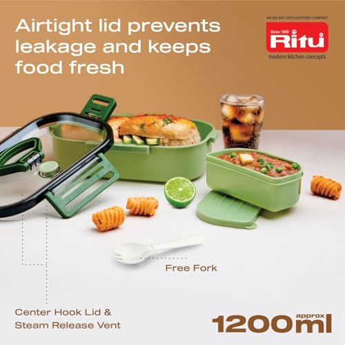 Image of RITU J-434 Robo Lunch Box for School, Office & Travel Use-1200ml
