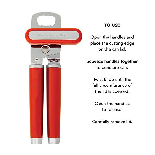 Image of KitchenAid Classic Multifunction Can Opener / Bottle Opener, 8.34-Inch, Hot Sauce