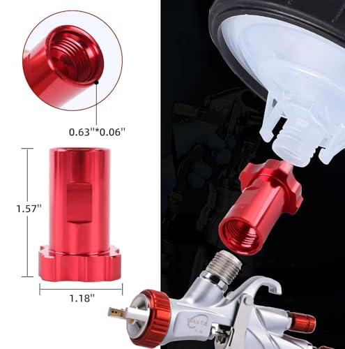 Image of DAXINYANG Spray Gun Adapter, 16mm Female Adapter, 1.5mm Thread Paint Gun Cup Adapter for Paint Mixing Cup, Spray Paint Guns Accessory Replacement