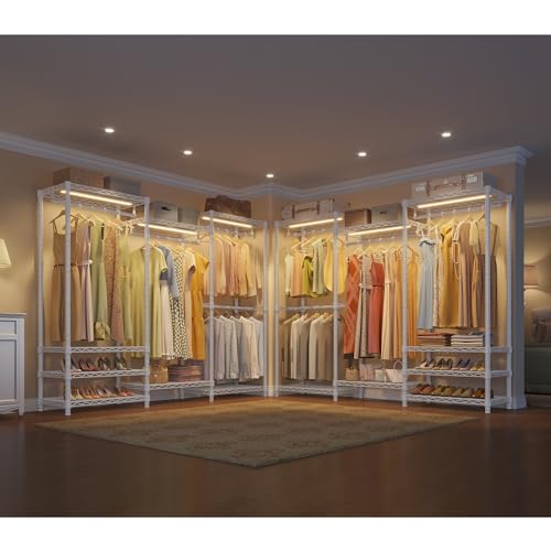Vipekv5lgarmentrackheavydutyclothesrackwithdimmableledlights3000kwarmwhiteportableclosetwardrobefreestandingmetalclothingrackforhangingclothesmaxload890lbswhite  Urban Country Home Decor Vipek v5l garment rack heavy duty clothes rack with dimmable led lights 3000k warm white portable closet wardrobe freestanding metal clothing rack for hanging clothes max load 890lbs white  urban country home decor