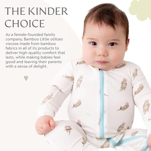 Image of Bamboo Little Soft Baby Footie Pajamas, Baby Clothes, Newborn Sleepers, 95% Viscose and 5% Spandex, 0-24 Months