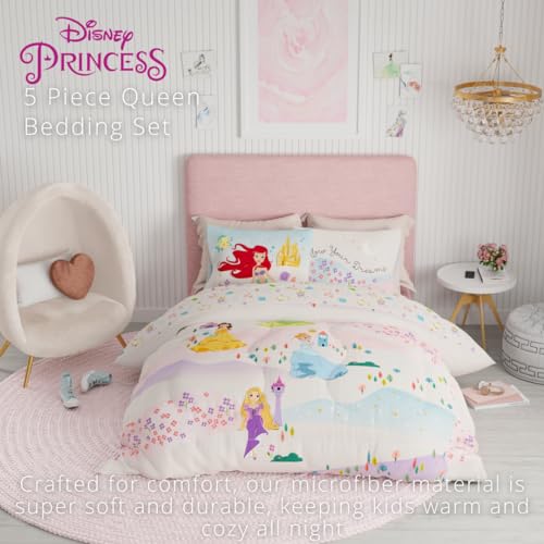Image of Disney Princess Kids Bedding Super Soft & Cozy Comforter and Sheet Set, Queen, (Officially Licensed Product) By Franco
