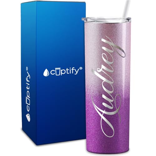 Personalized Skinny 20 oz with Lid Lavender Twilight Customized Laser Engraved Cup Gift Stainless Steel Vacuum Insulated Mug