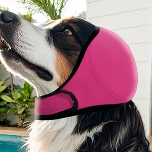 Ruhige Ohren für Hunde, Hundeohrabdeckung,Lärmschutz Keine Klappenohrverpackung - Anti-Rutsch-wasserdicht Verstellbarer Snood zum Krafttrocknen, Tierpflege, Bad, Feuerwerk, Schwimmen