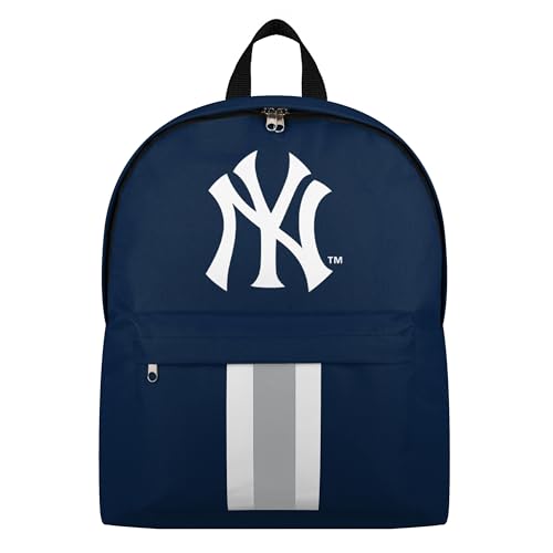 FOCO MLB Baseball-Schultasche, Reiserucksack, offizielles Lizenzprodukt, Team-Farbe, Primär-Logo, gestreift, New York Yankees, Einheitsgröße, Tagesrucksäcke