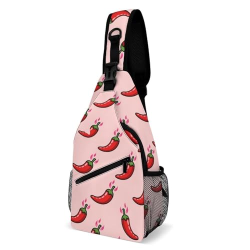 Bolso bandolera rojo para mujer y hombre miniatura 1
