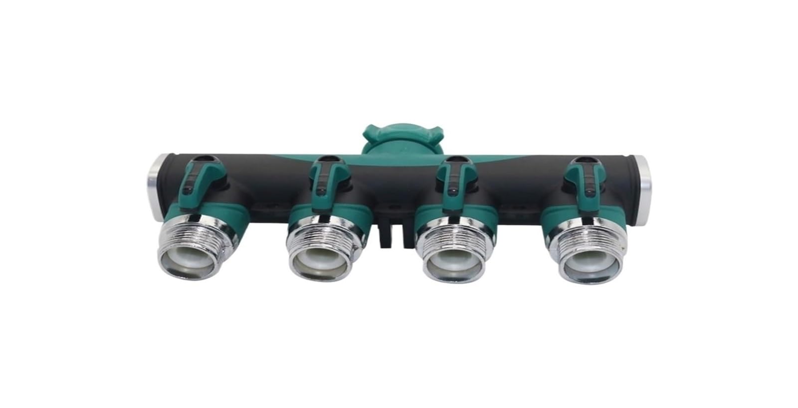 Evwgnpqrv Green 4Way Faucet Hose Splitter, Green Metal Double 3/4 Inch 2/4 Way Y-Type Hose Connector Splitter Tap For Outdoor Faucet(Green 4Way)