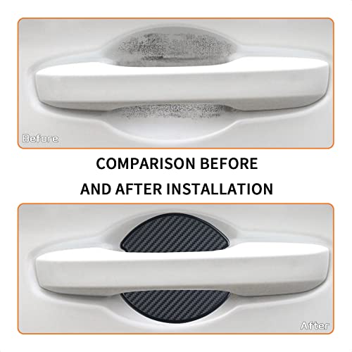 Tangsen 4Pcs Universal 3D Carbon Fiber Texture Car Door Handle Paint Scratch Protector Non-Marking Tpu Personalize Protective Pad Sticker #TOP1