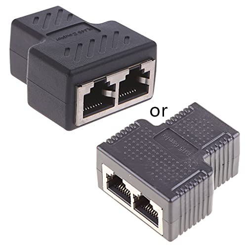 Fowspvzn Ethernet Splitter Rj45 Cable Coupler 1 to 2 Female Adapter High Speed Internet LAN Connector 2 Ports
