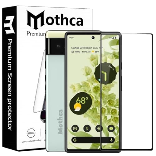 Image of Mothca Military-Grade Gorilla Tempered Glass Screen Protector for Google Pixel 7 | Black | Edge-to-Edge Full Screen Coverage | Scratch Resistant | Easy Installation Kit