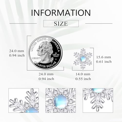 Boucles d'oreilles flocon de neige en argent : cadeau de Noël idéal - 4
