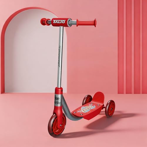 Image of TALIO Kids Kick Scooter for 2-5 Years Boys Girls, 3 Wheels with 4-Adjustable Heights, BIS Certified, Red | Capacity 30kg (GK-105 /03)