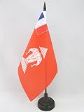 AZ FLAG Drapeau de Table Protectorat français du Laos 21x14cm - Petit Drapeaux DE Bureau Indochine française 14 x 21 cm