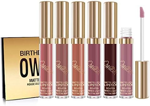 Ownest 6 Colori Matte Liquid Lipstick Set Lip Gloss Impermeabile di Lunga Durata LipStick Antiaderente Tazza Idratante Liquido Rossetto