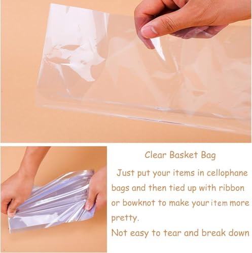 Image of Morepack Shrink Wrap Bags for Gift Baskets 18x22 Inches 20 Pcs