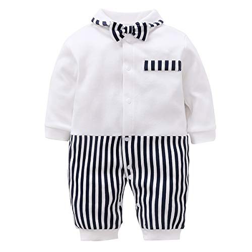 Beal Shopping - Mono para bebé con pajarita -  Blanco -  12-24 meses
