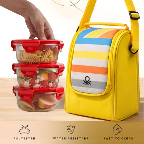 Image of United Colors of Benetton Lunch Bag Set 3 Glass Containers Insulated