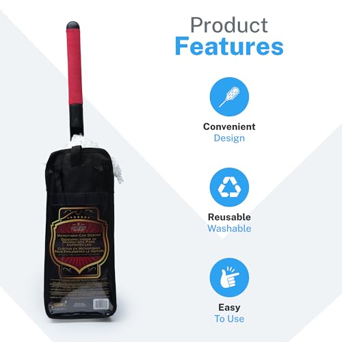 Image of S.M. Arnold Ultra-Soft Microfiber Vehicle Duster - Ideal for Cars, Trucks, RVs, Boats, 25-Inch Long, Gentle on All Surfaces, Durable, Easy to Use, Includes Handy Storage Pouch for Efficient Cleaning
