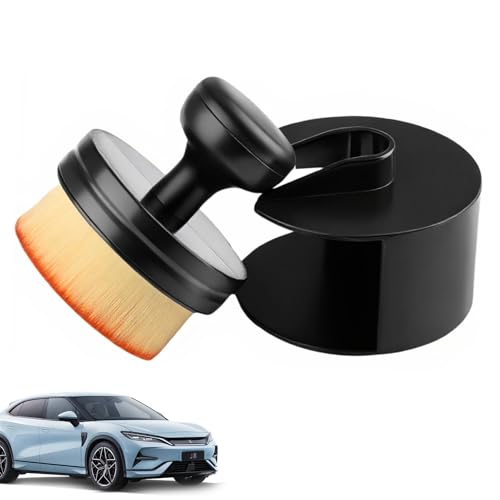 kclkda Car Tire Shine Brush, Tyre Dressing Applicator, Auto Tyre Cleaning Brush, Car Interior Cleaning Brush with Storage Stand Multifunction Tyre Gel Applicator for Tyre Cleaning Car Care