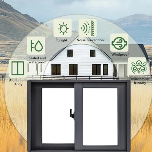 Ventana corrediza de aluminio de alta resistencia con vidrio templado blanco 6