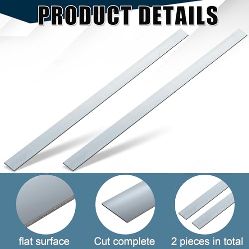 Image of Yaocom 2 Pcs 304 Stainless Steel Flat Bar 36 inch Length, 1-1 /2 inch Width, 1 /8 inch Thickness 2B Finishing Trim Strips Sheet for DIY Craft Making