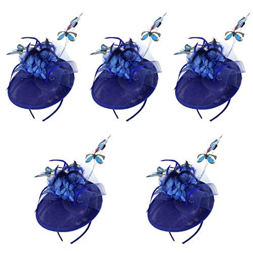 LALAFINA Butterfly Fascinator Hat Derby Fascinator Bandband TEA Party Wedding Cheppiece for Women (5Pcs) Cover