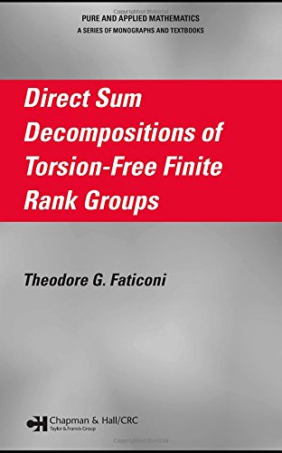 Direct Sum Decompositions of Torsion-Free Finite Rank Groups (Monographs and Textbooks in Oure and Applied Mathematics)