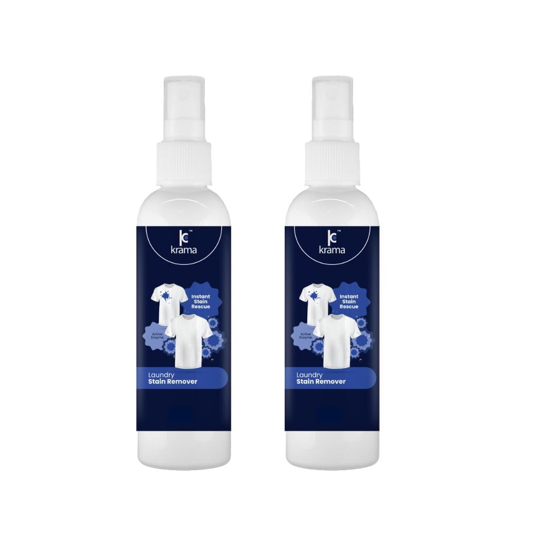 Krama Instant Stain Remover For Clothes | Stain Remover For Ink, Food Oil, & Hundres Of Other Stains | Instant Spot Cleaner | Active Enzyme Laundry Stain Remover (100ML_PACK OF 2) (B0DHKST38Q) Amazon Price History, Amazon Price Tracker