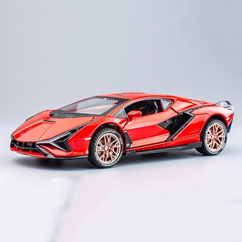 Image of 1:32 Alloy Die Cast Metal Lamborgini Sian Toy Car Model Sian -63 Pull Back Diecast Car with Openable Door and Sound Light, Gifts Toys for Kids