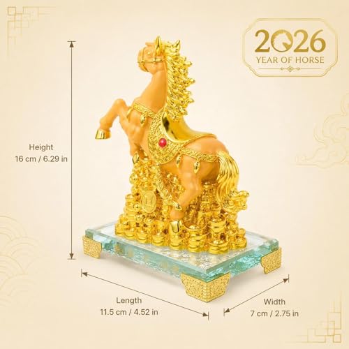 Estatua de caballo chino de resina para decoración miniatura 2