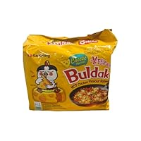 Samyang Hot Chicken Buldak Ramen Noodle Cheese Flavor (Pack of 5), 700g