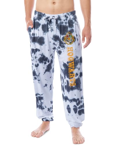 Harry Potter Men's Hogwarts House Crest Sleep Jogger Pajama Pants For Adults