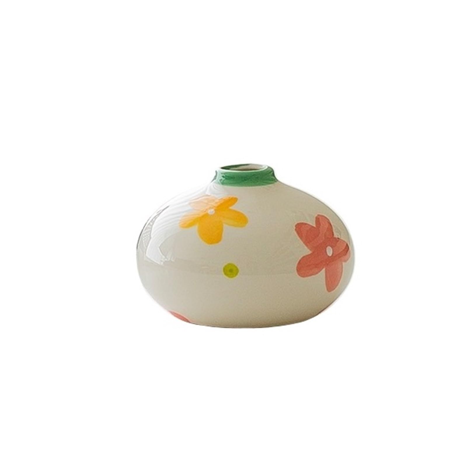 Mini Vase Painted Vase Floral Patterns Flower Utensils Dried Arrangement Vases Home Decoration(Color-E)