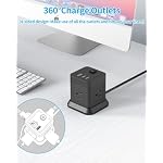 FDTEK Power Strip USB C, 4 Outlets 3 USB Ports 5 FT Extension Cord Black - Image 5