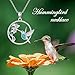 Reaii Hummingbird Necklace for Women 925 Sterling Silver Genuine Turquoise Gemstone Flower Hummingbird Animal Pendant Turquoise Jewelry Gifts for Mom Wife