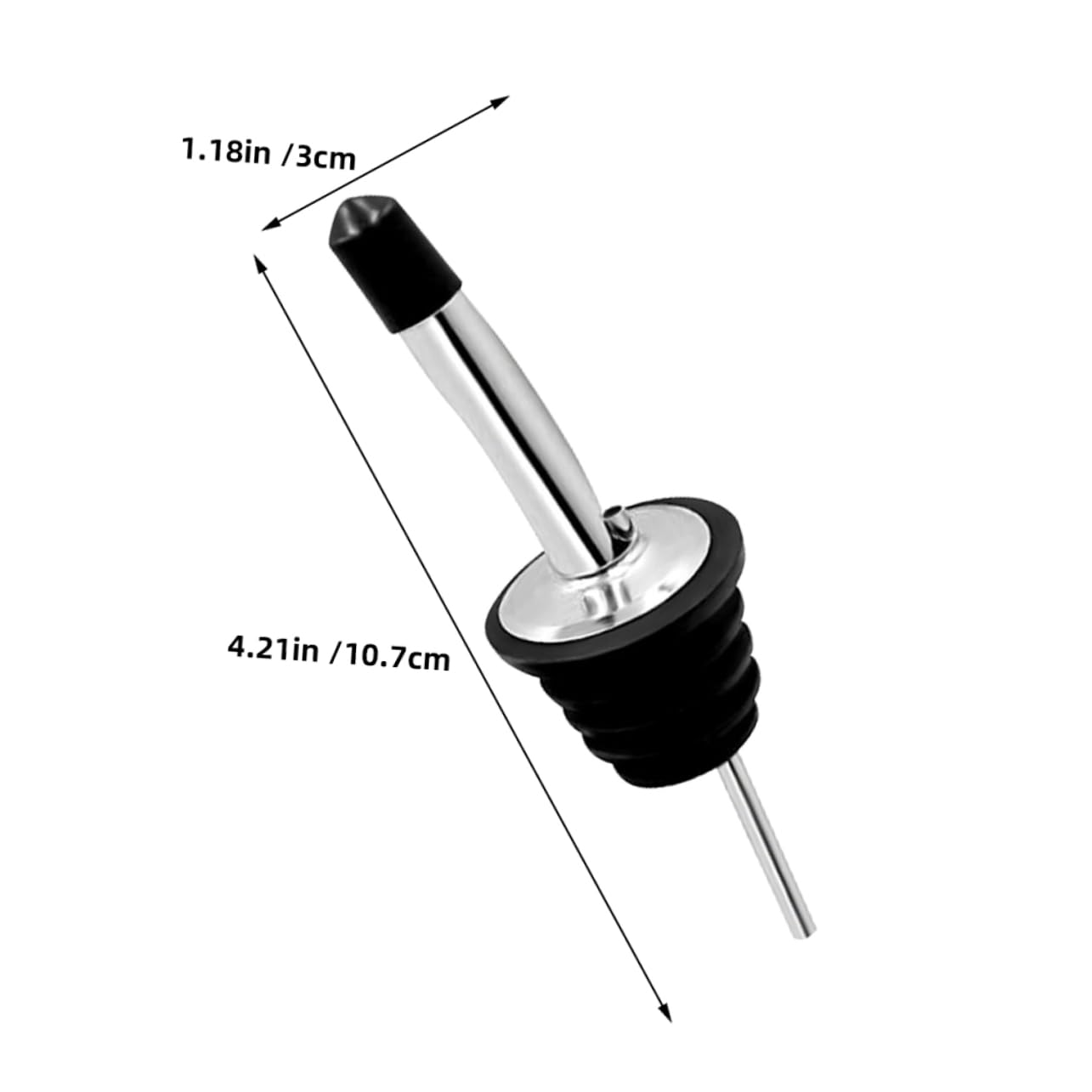 FUNOMOCYA 10Pcs Tapered Stainless Steel Pourers Liquor Spouts with Dust Caps for Olive Oil Wine and Cocktails for Home and Party Entertainment